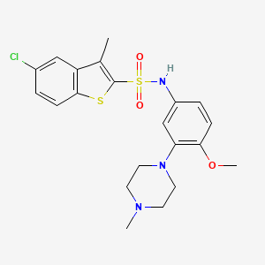molecular formula C21H24ClN3O3S2 B8362776 5-chloro-N-[4-methoxy-3-(4-methylpiperazin-1-yl)phenyl]-3-methyl-1-benzothiophene-2-sulfonamide 