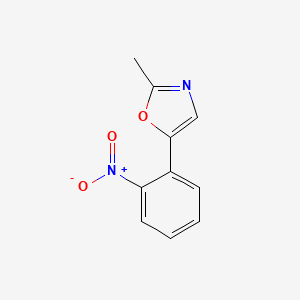molecular formula C10H8N2O3 B8362796 2-Methyl-5-(2-nitrophenyl)oxazole 