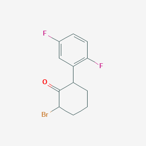 molecular formula C12H11BrF2O B8362823 6-Bromo-2-(2,5-difluoro-phenyl)-cyclohexanone 