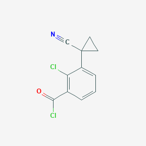 molecular formula C11H7Cl2NO B8362833 2-Chloro-3-(1-cyanocyclopropyl)benzoyl chloride 