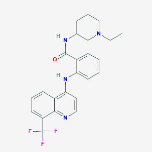 molecular formula C24H25F3N4O B8362877 N-(1-Ethyl-3-piperidyl)-2-(8-trifluoromethyl-4-quinolylamino)benzamide 