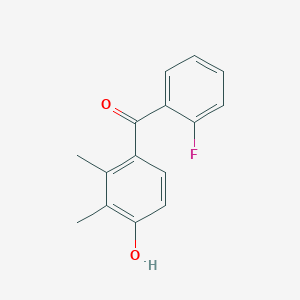 molecular formula C15H13FO2 B8362906 2'-Fluoro-4-hydroxy-2,3-dimethylbenzophenone 