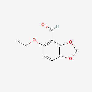 molecular formula C10H10O4 B8362911 5-Ethoxy-1,3-benzodioxole-4-carbaldehyde 