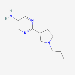 molecular formula C11H18N4 B8362955 2-(1-Propyl-pyrrolidin-3-yl)-pyrimidin-5-ylamine 