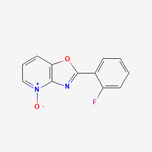 molecular formula C12H7FN2O2 B8362956 2-(2-Fluorophenyl)oxazolo[4,5-b]pyridine 4-oxide 