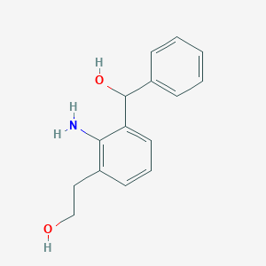 molecular formula C15H17NO2 B8362978 2-Amino-3-[hydroxy(phenyl)methyl]benzeneethanol 