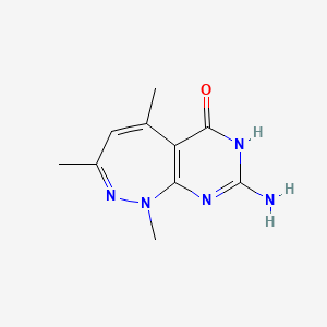 molecular formula C10H13N5O B8363000 8-Amino-1,3,5-trimethyl-1H-pyrimido(4,5-c)-1,2-diazepin-6(7H)-one CAS No. 70311-77-2