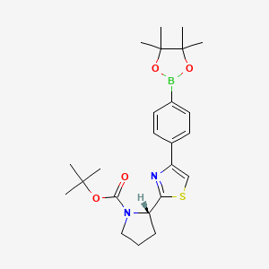 (S)-tert-butyl 2-(4-(4-(4,4,5,5-tetramethyl-1,3,2-dioxaborolan-2-yl)phenyl) thiazol-2-yl)pyrrolidine-1-carboxylate