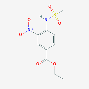 molecular formula C10H12N2O6S B8363084 Ethyl 3-nitro-4-[(methylsulfonyl)amino]benzoate 