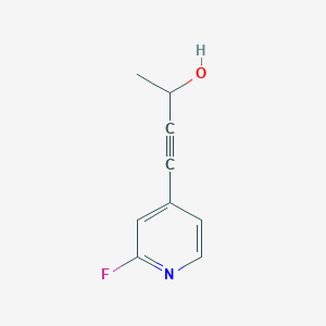 molecular formula C9H8FNO B8363127 4-(2-Fluoro-4-pyridinyl)-3-butyn-2-ol 