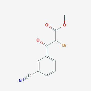 molecular formula C11H8BrNO3 B8363143 Methyl 2-bromo-3-(3-cyanophenyl)-3-oxopropionate 