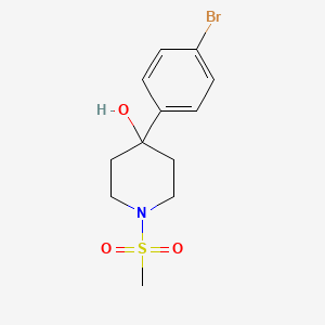 molecular formula C12H16BrNO3S B8363146 4-(4-Bromophenyl)-1-(methanesulphonyl)piperidin-4-ol 