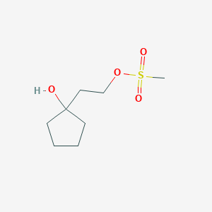 molecular formula C8H16O4S B8363161 2-(1-Hydroxycyclopentyl)ethyl methanesulfonate 