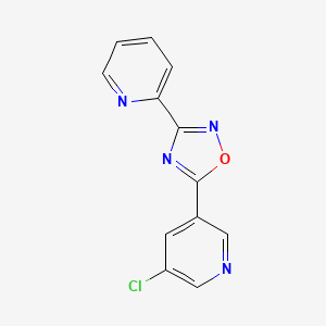 molecular formula C12H7ClN4O B8363222 3-(2-Pyridyl)-5-(5-chloro-pyrid-3-yl)-1,2,4-oxadiazole 