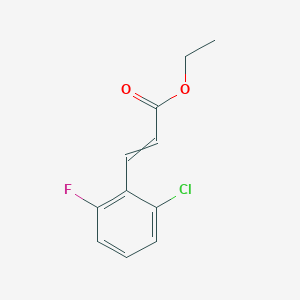 molecular formula C11H10ClFO2 B8363250 3-(2-Chloro-6-fluoro-phenyl)-acrylic acid ethyl ester 