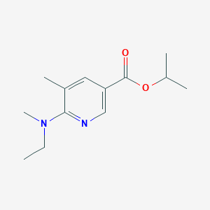 molecular formula C13H20N2O2 B8363266 6-(Ethyl-methyl-amino)-5-methyl-nicotinic acid isopropyl ester 