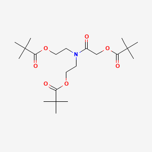 molecular formula C21H37NO7 B8363306 2-[[2-(2,2-Dimethylpropanoyloxy)acetyl]-[2-(2,2-dimethylpropanoyloxy)ethyl]amino]ethyl 2,2-dimethylpropanoate CAS No. 74275-83-5