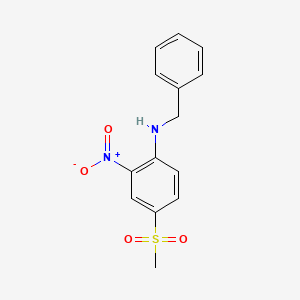molecular formula C14H14N2O4S B8363337 Benzyl-(4-methanesulfonyl-2-nitro-phenyl)-amine 