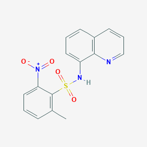molecular formula C16H13N3O4S B8363346 2-Methyl-6-nitro-N-quinolin-8-yl-benzenesulfonamide 