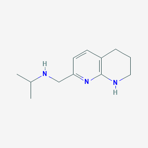 molecular formula C12H19N3 B8363353 N-((5,6,7,8-Tetrahydro-1,8-naphthyridin-2-yl)methyl)propan-2-amine 