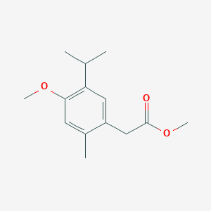 molecular formula C14H20O3 B8363366 Methyl (5-isopropyl-4-methoxy-2-methylphenyl)acetate 