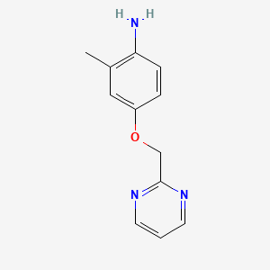 molecular formula C12H13N3O B8363382 2-Methyl-4-(2-pyrimidinylmethoxy)aniline 