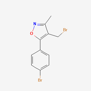 molecular formula C11H9Br2NO B8363521 4-Bromomethyl-5-(4-bromo-phenyl)-3-methyl-isoxazole 