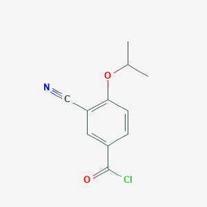 molecular formula C11H10ClNO2 B8363576 3-Cyano-4-[(1-methylethyl)oxy]benzoyl chloride 