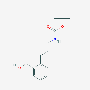 molecular formula C15H23NO3 B8363604 Tert-butyl (3-(2-(hydroxymethyl)phenyl)propyl)carbamate 