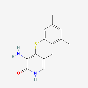 2(1H)-Pyridinone, 3-amino-4-((3,5-dimethylphenyl)thio)-5-methyl-