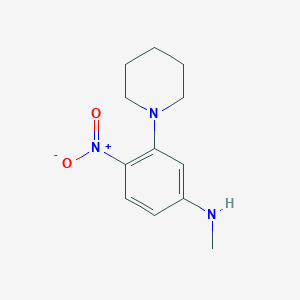 molecular formula C12H17N3O2 B8363654 N-methyl-(4-nitro-3-piperidin-1-yl-phenyl)-amine 