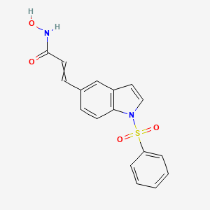 molecular formula C17H14N2O4S B8363657 3-(1-Benzenesulfonyl-1H-indol-5-yl)-N-hydroxy-acrylamide 