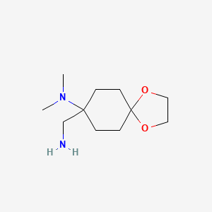 molecular formula C11H22N2O2 B8363664 8-(Dimethylamino)-1,4-dioxaspiro[4.5]decane-8-methanamine 
