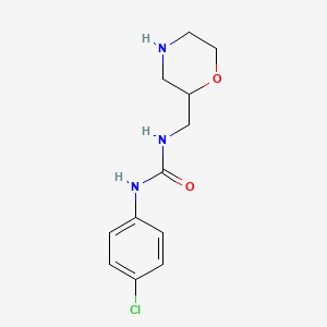 molecular formula C12H16ClN3O2 B8363678 N-(4-Chlorophenyl)-N'-(morpholin-2-ylmethyl)urea 