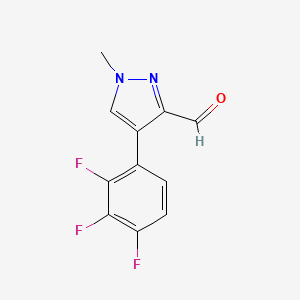 molecular formula C11H7F3N2O B8363685 1-methyl-4-(2,3,4-trifluorophenyl)-1H-pyrazole-3-carbaldehyde 