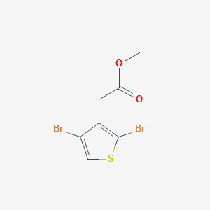 molecular formula C7H6Br2O2S B8363693 Methyl (2,4-dibromothien-3-yl)acetate 