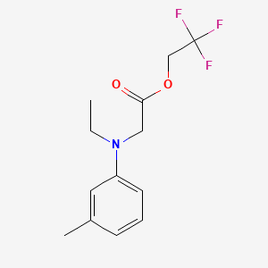 molecular formula C13H16F3NO2 B8363710 Glycine, N-ethyl-N-(3-methylphenyl)-, 2,2,2-trifluoroethyl ester CAS No. 88881-65-6