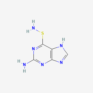 molecular formula C5H6N6S B8363724 2-Amino-9H-purine-6-sulfenamide 
