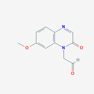 molecular formula C11H10N2O3 B8363737 (7-methoxy-2-oxoquinoxalin-1(2H)-yl)acetaldehyde 