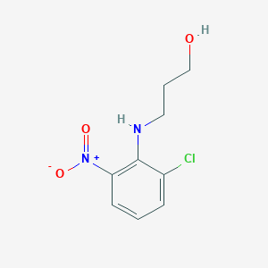 molecular formula C9H11ClN2O3 B8363774 3-[(2-Chloro-6-nitrophenyl)amino]-1-propanol CAS No. 62780-68-1