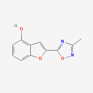 molecular formula C11H8N2O3 B8363912 5-(4-Hydroxybenzo(b)furan-2-yl)-3-methyl-1,2,4-oxadiazole 