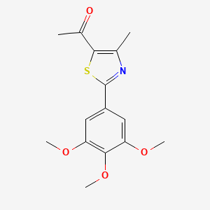 molecular formula C15H17NO4S B8363917 2-(3,4,5-Trimethoxyphenyl)-4-methyl-5-acetylthiazole 