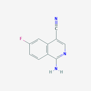molecular formula C10H6FN3 B8363948 1-Amino-6-fluoro-isoquinoline-4-carbonitrile 