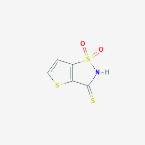 molecular formula C5H3NO2S3 B8363951 thieno[2,3-d]isothiazole-3(2H)-thione 1,1-dioxide 