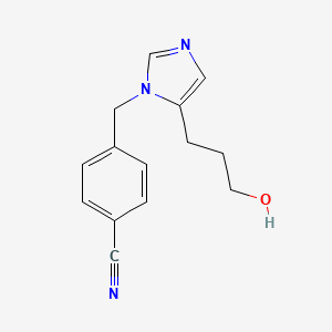 molecular formula C14H15N3O B8364043 3-[1-(4-Cyanobenzyl)-1H-imidazol-5-yl]-1-propanol 