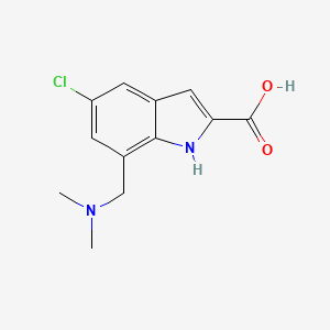 molecular formula C12H13ClN2O2 B8364053 5-chloro-7-dimethylaminomethyl-1H-indole-2-carboxylic acid 