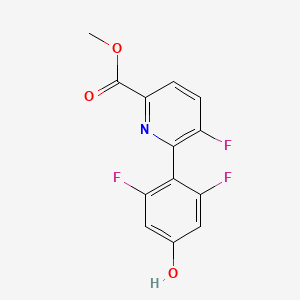 molecular formula C13H8F3NO3 B8364095 Methyl 6-(2,6-difluoro-4-hydroxyphenyl)-5-fluoropicolinate 
