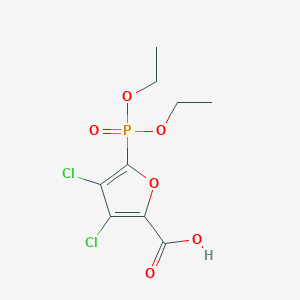 molecular formula C9H11Cl2O6P B8364098 5-Diethylphosphono-3,4-dichloro-2-furoic acid 
