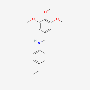 molecular formula C19H25NO3 B8364108 4-propyl-N-[(3,4,5-trimethoxyphenyl)methyl]aniline 