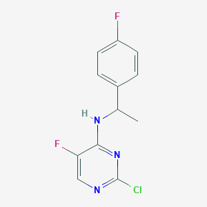molecular formula C12H10ClF2N3 B8364134 (+)-n-(2-Chloro-5-fluoropyrimidinyl)-1-(4-fluorophenyl)ethylamine 